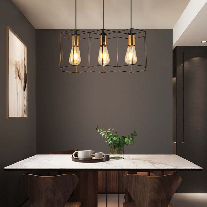 Bouvet Rustic Farmhouse 3/5 Light Pendant, Black - Lumpaz