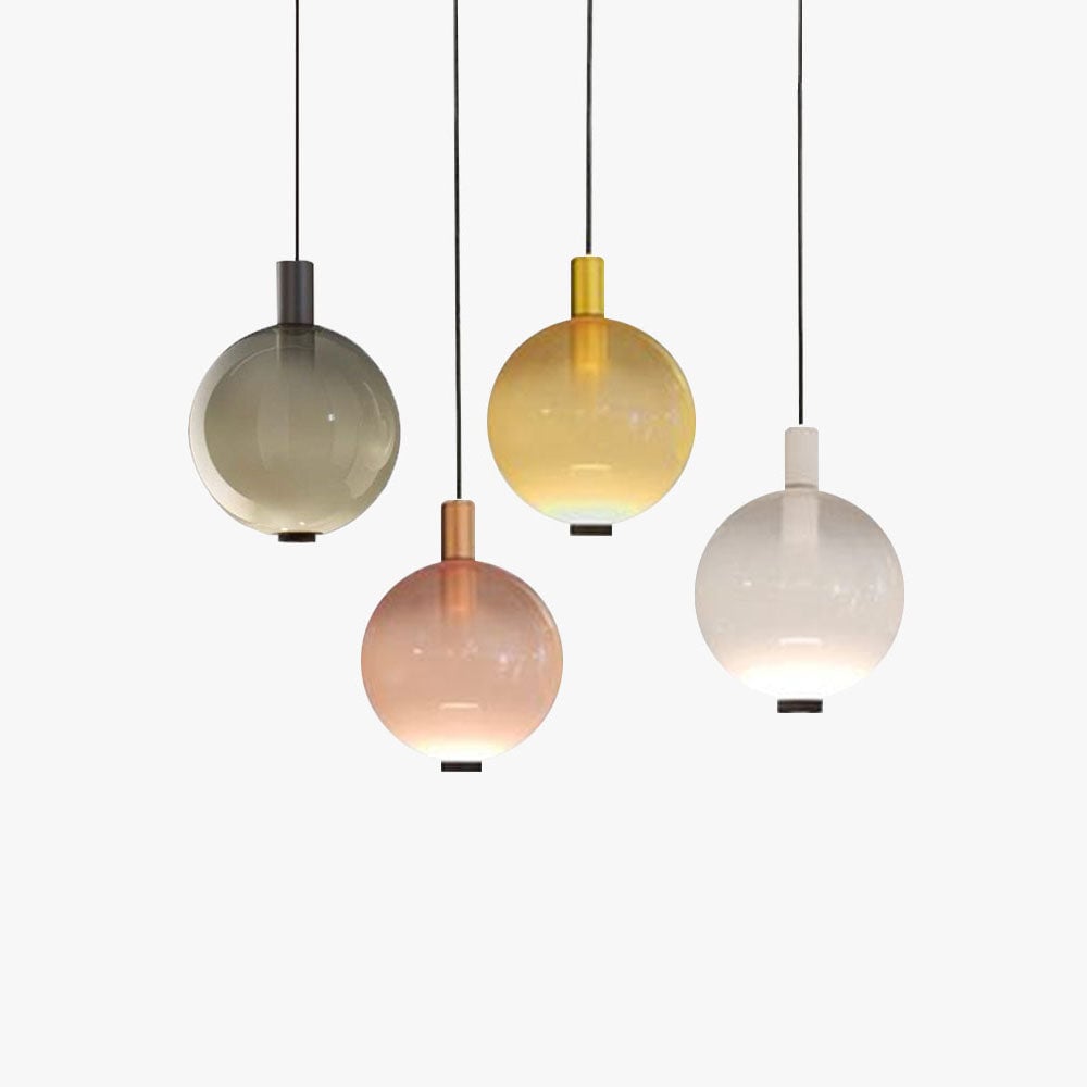 Valentina Elegant Led Pendant Light,  Multicolor, Metal/Glass, Living Room - Lumpaz