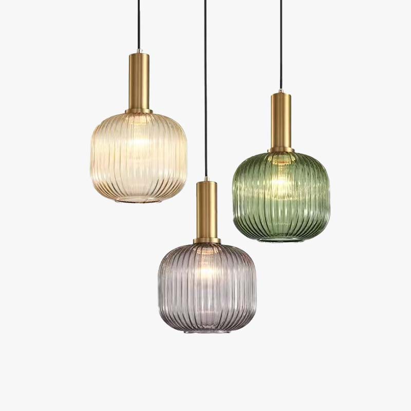 Hailie Pendant Light Crystal, Moru Glass, Cognac/Green/Gray, Kitchen Island - Lumpaz