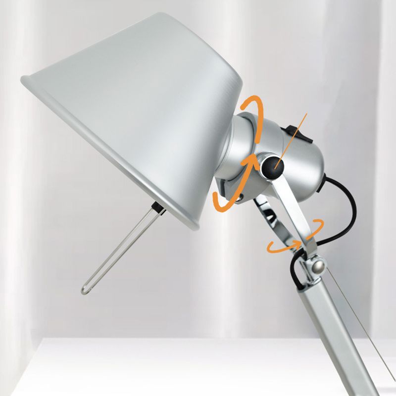 Brady Wall Lamp Dome Modern, Metal Adjustable, Silver, Living Room - Lumpaz