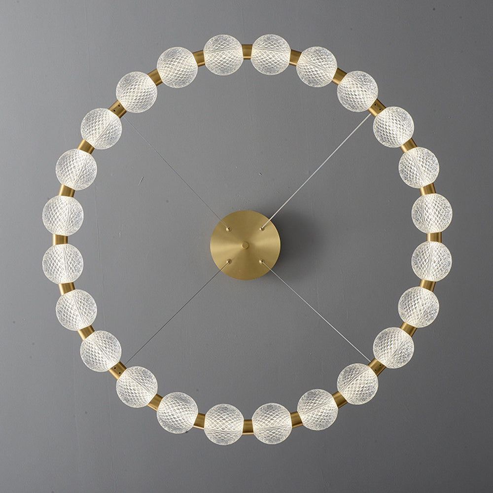 Marilyn Design Ring Metal Pendant Light, Gold, Aluminium/Acrylic - Lumpaz