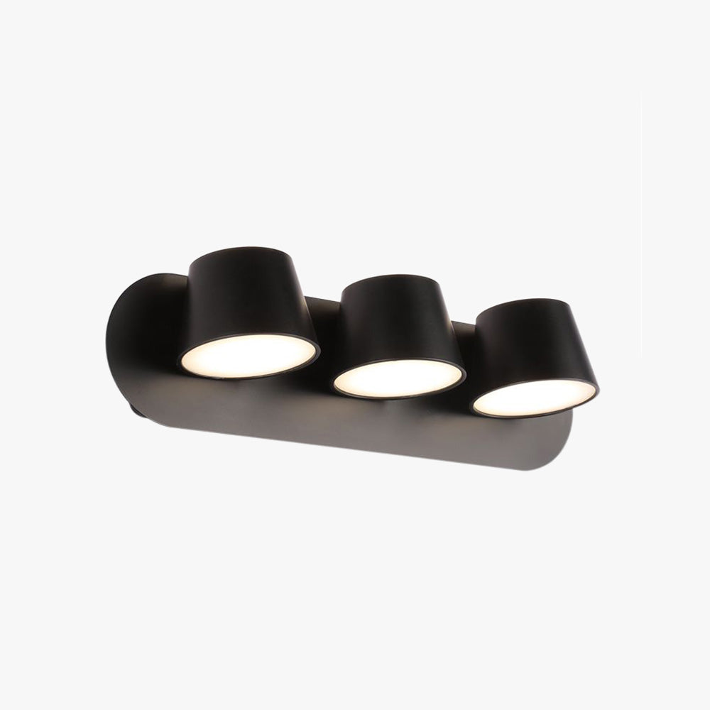 Cooley Modern Cylindrical Metal Mirror Front Wall Lamp, Black - Lumpaz
