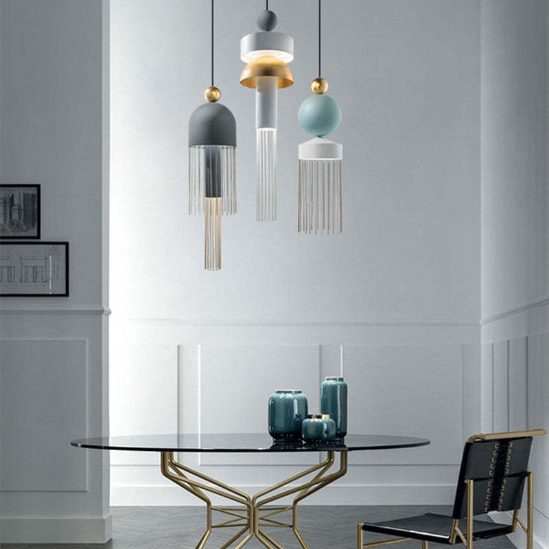 Colon Modern Tassel Metal Pendant Light - Lumpaz