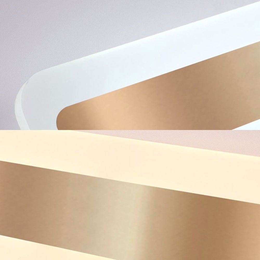 Leigh Modern Rectangular Vanity Mirror Front Wall Lamp, Gold - Lumpaz