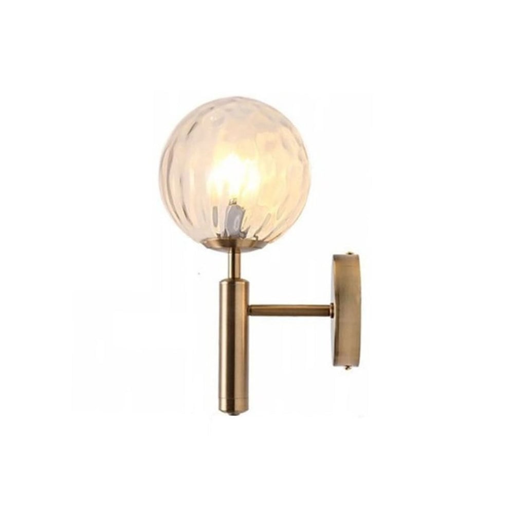 Valentina Wall Lamp Modern Globe, Metal/Glass, Black/Gold, Hallway - Lumpaz