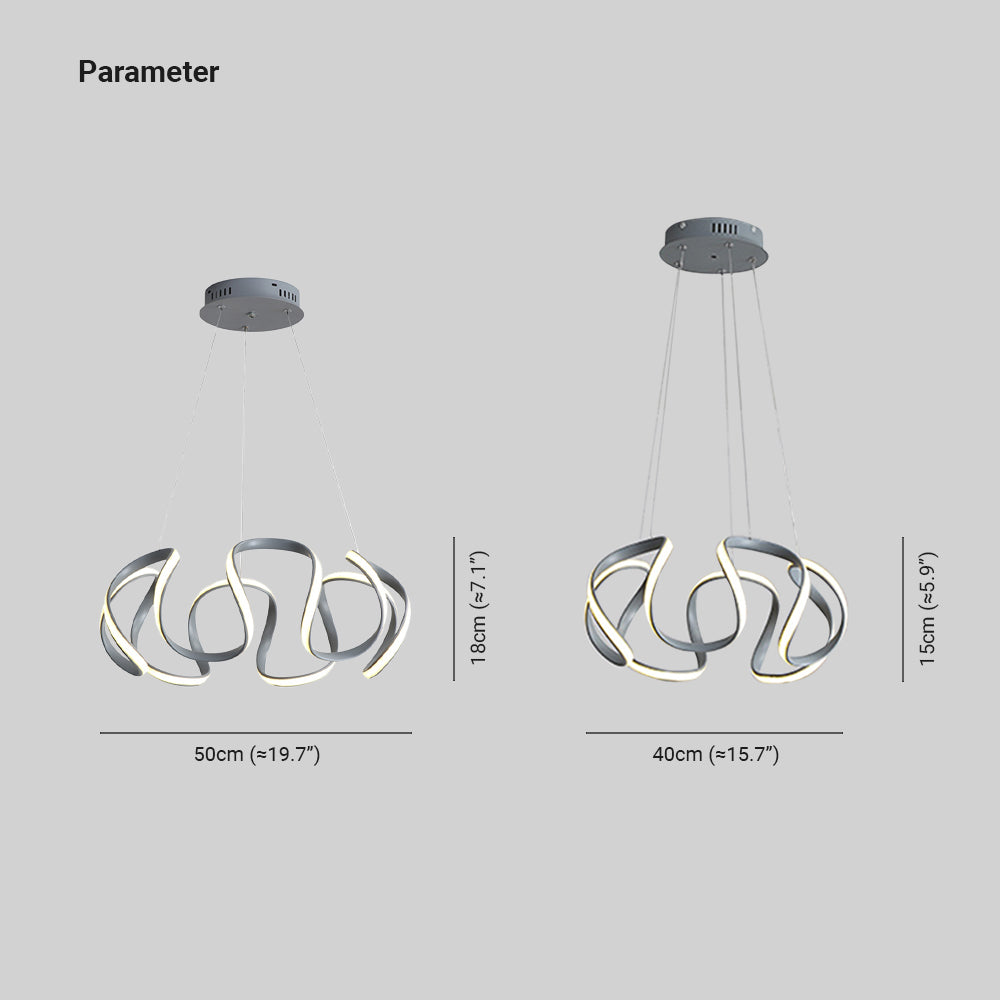 Modern Irregular Flower Metal/Silicone Pendant Light, 3 Colors - Lumpaz