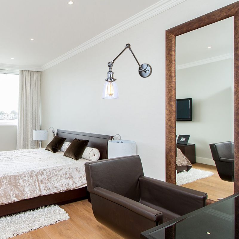 Alessio Wall Lamp Tapered, Modern, Glass/Metal Adjustable, 4 Color, Living Room - Lumpaz