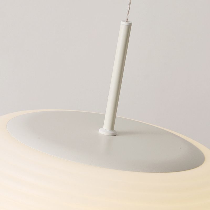 Renée Drum Shape White Pendant Light, Metal & Acrylic - Lumpaz