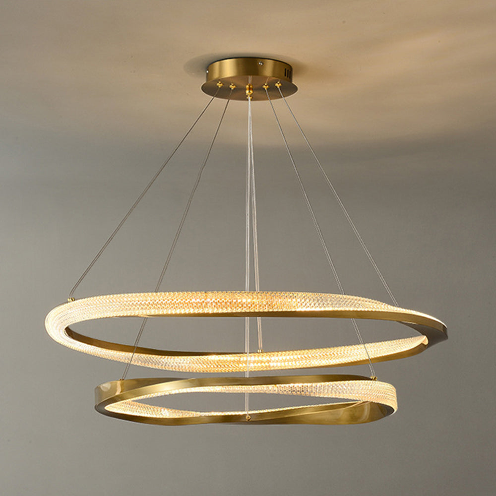 Arisha Minimalist  Ring Spiral Shape Metal Pendant Light,Gold - Lumpaz