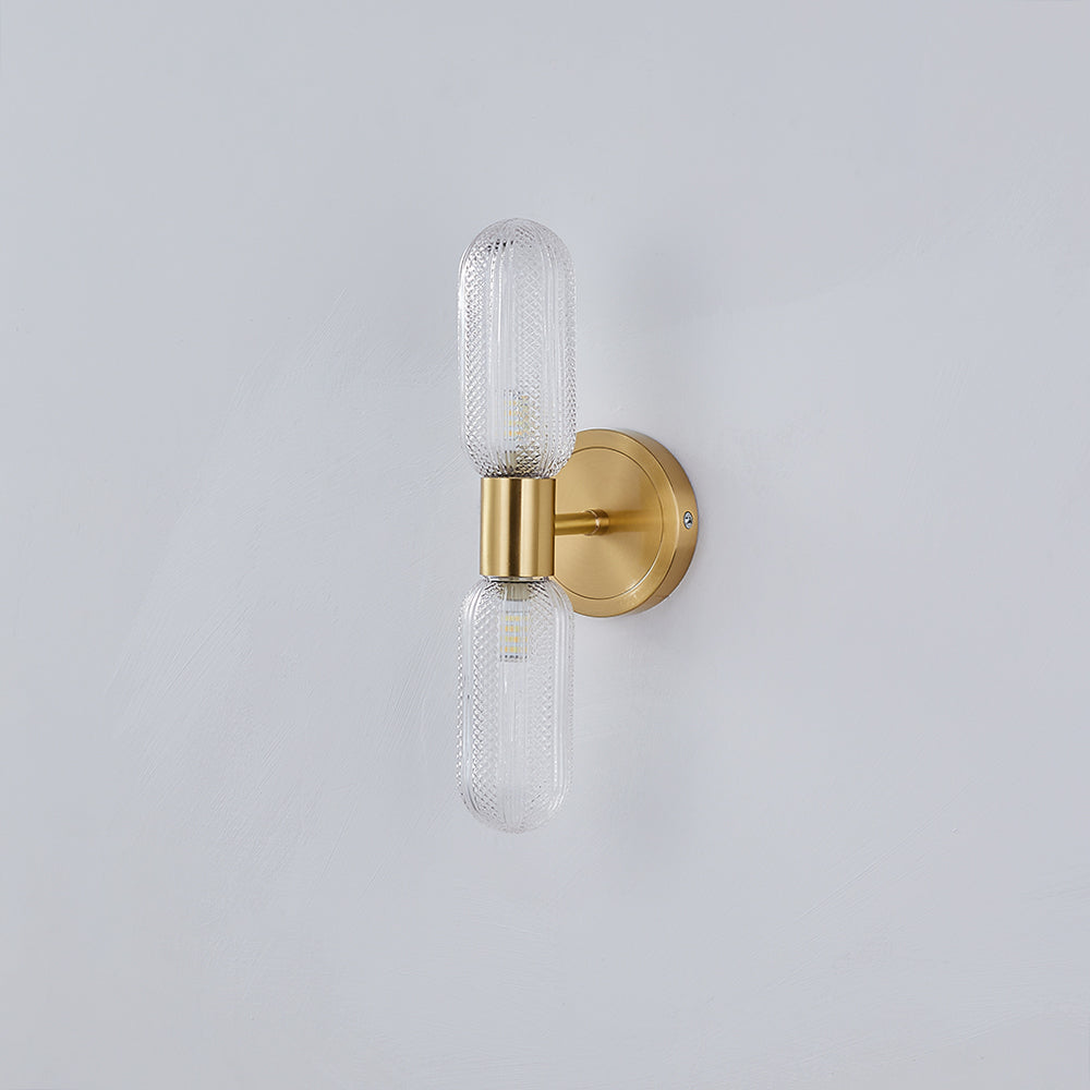Hailie Luxury Globe Glass Vanity Wall Lamp, 2 Light, Bedroom - Lumpaz