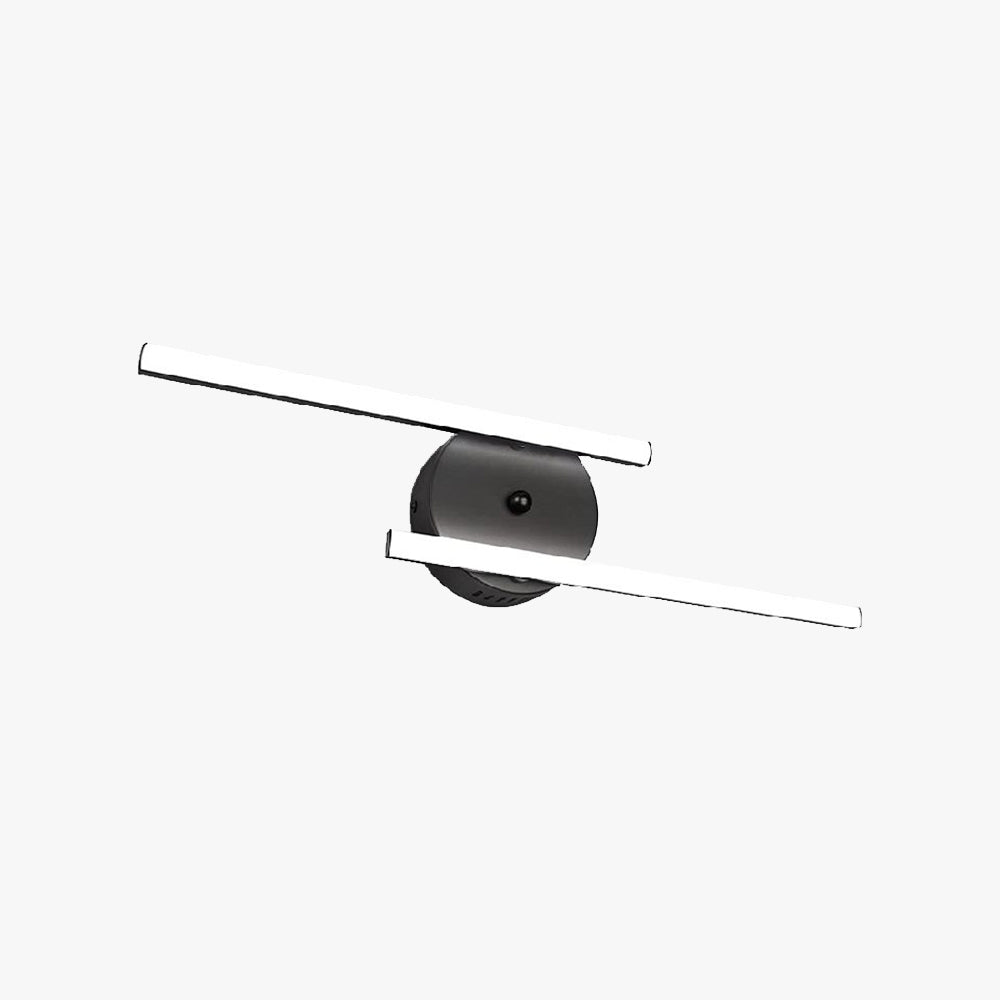 Alana Modern Bi-Linear LED Vanity Wall Lamp, Black/Silver - Lumpaz