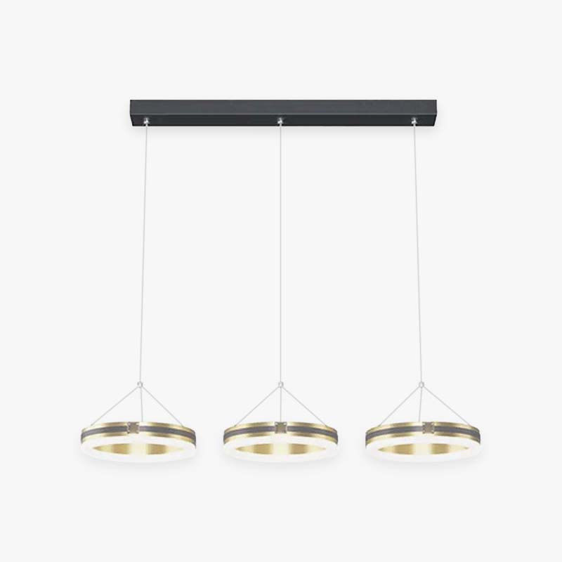 Raheel Nordic Ring Metal 3 Light Pendant Light, Black/Gold - Lumpaz