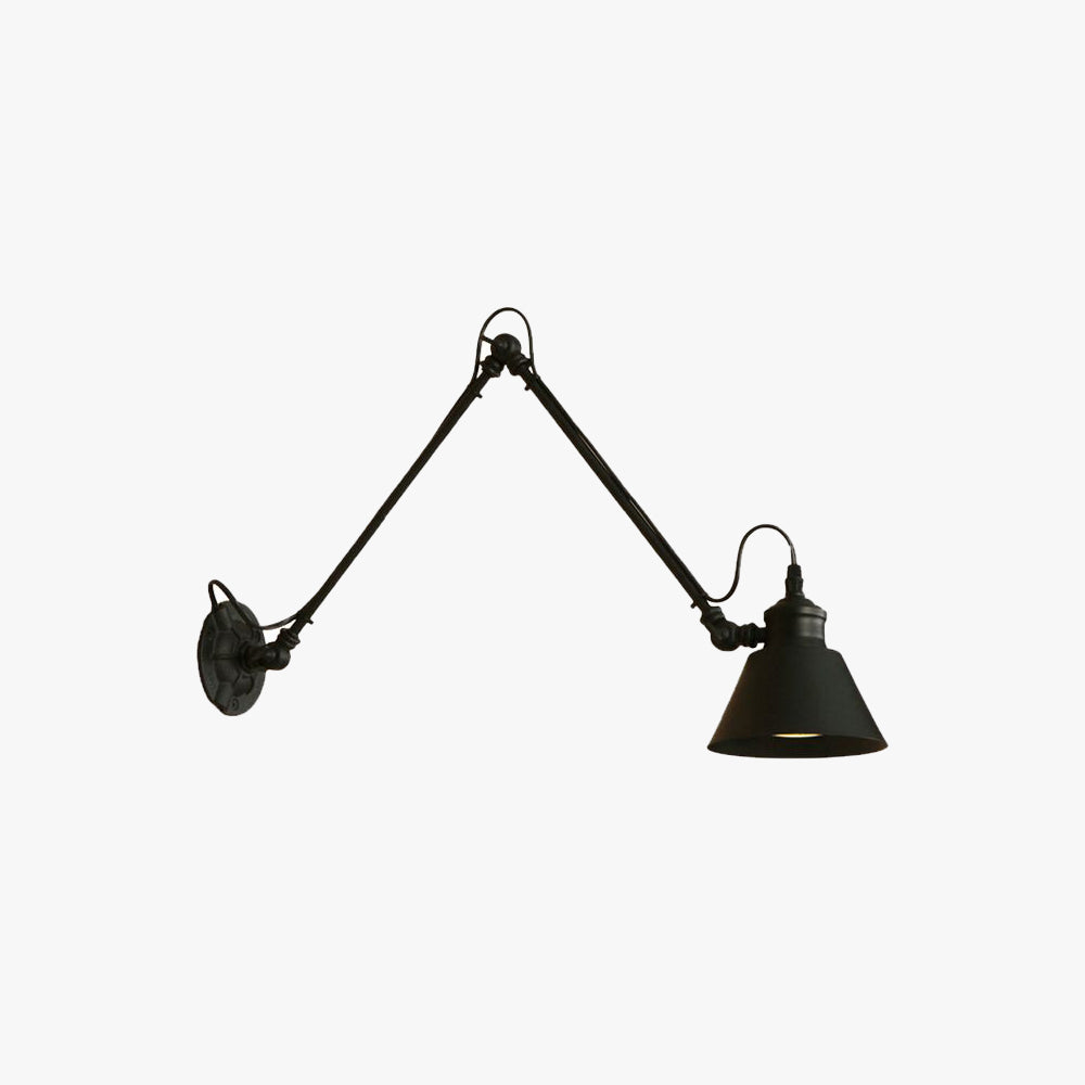 Brady Wall Lamp Conic Modern, Metal Adjustable, Black, Living Room - Lumpaz