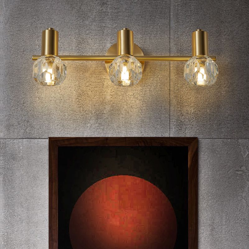 Kristy Luxury Globe Crystal Vanity Wall Lamp, 2/3 Light - Lumpaz