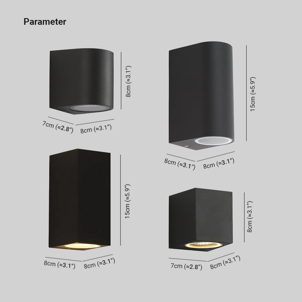 Orr Minimalist Metal Square Outdoor Wall Lamp, Black - Lumpaz