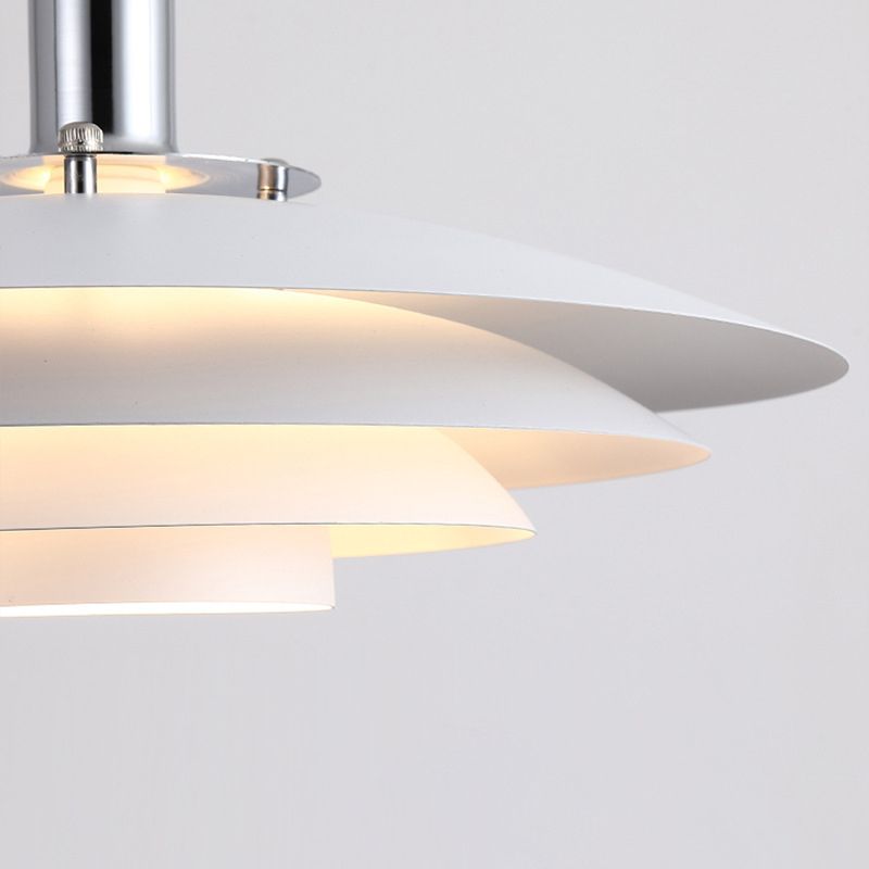 Morandi Modern Frisbee Shaped Metal Pendant Light, Black/White - Lumpaz
