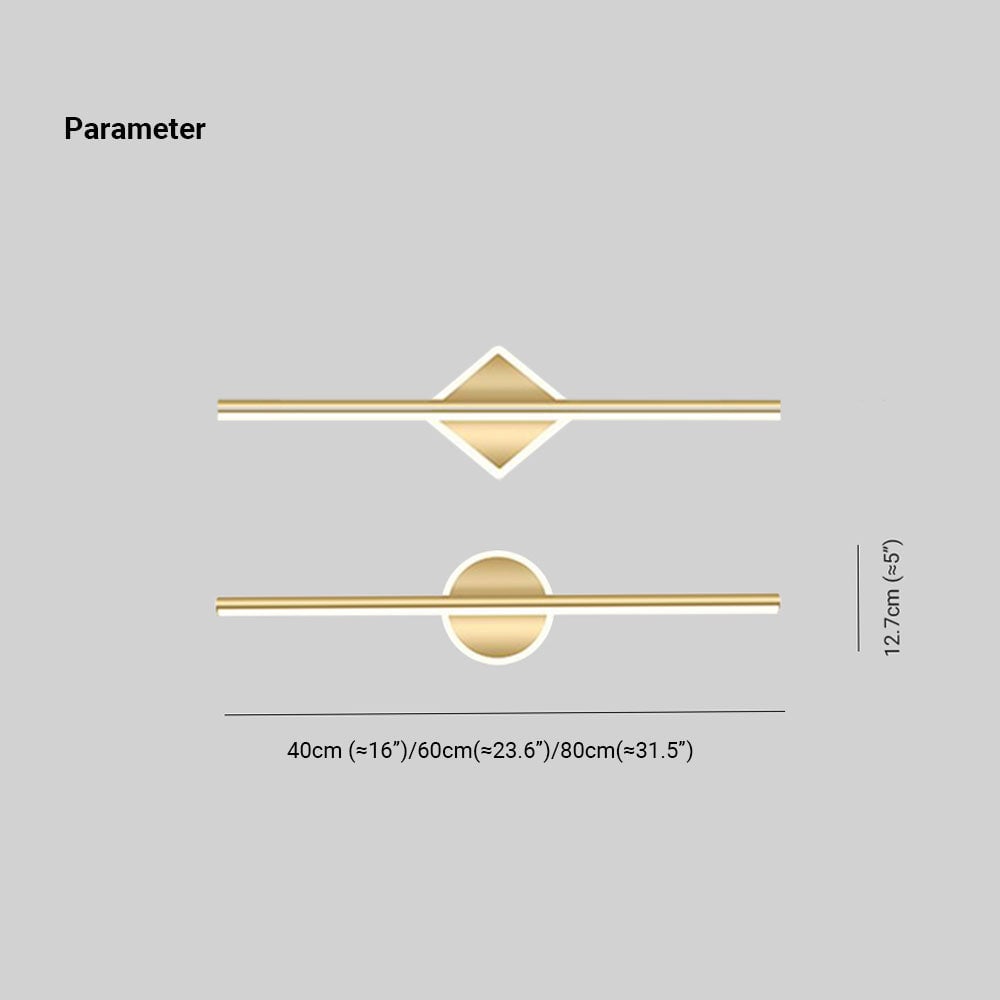 Leigh LED Linear Mirror Front Vanity Wall Lamp Black/Gold - Lumpaz