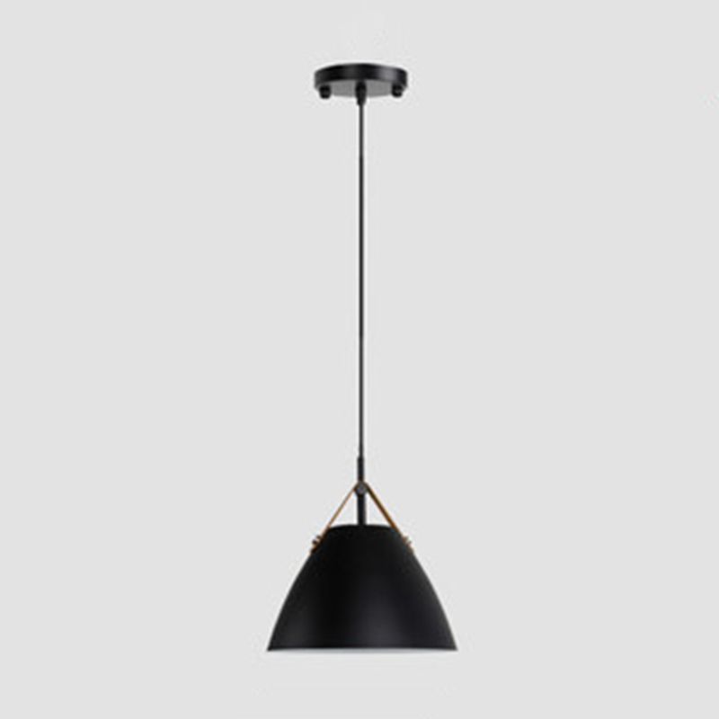 Morandi Modern Frisbee Shaped Metal Pendant Light, Black/White - Lumpaz