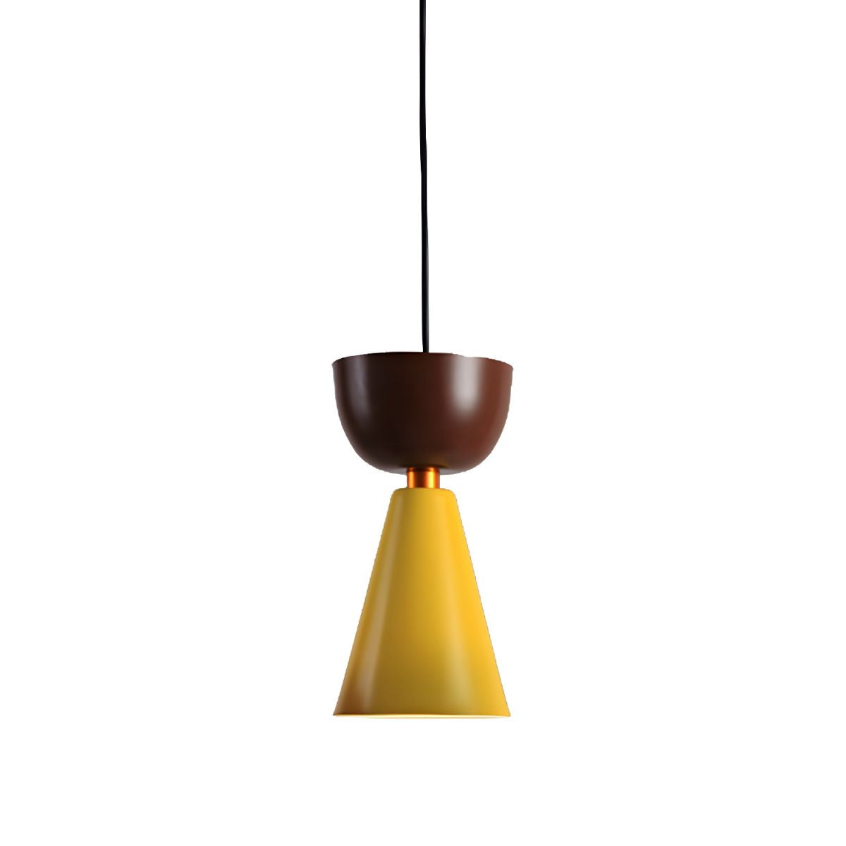 Morandi Modern Dome Art Deco Pendant Light, Black/Yellow/Pink/Gray - Lumpaz