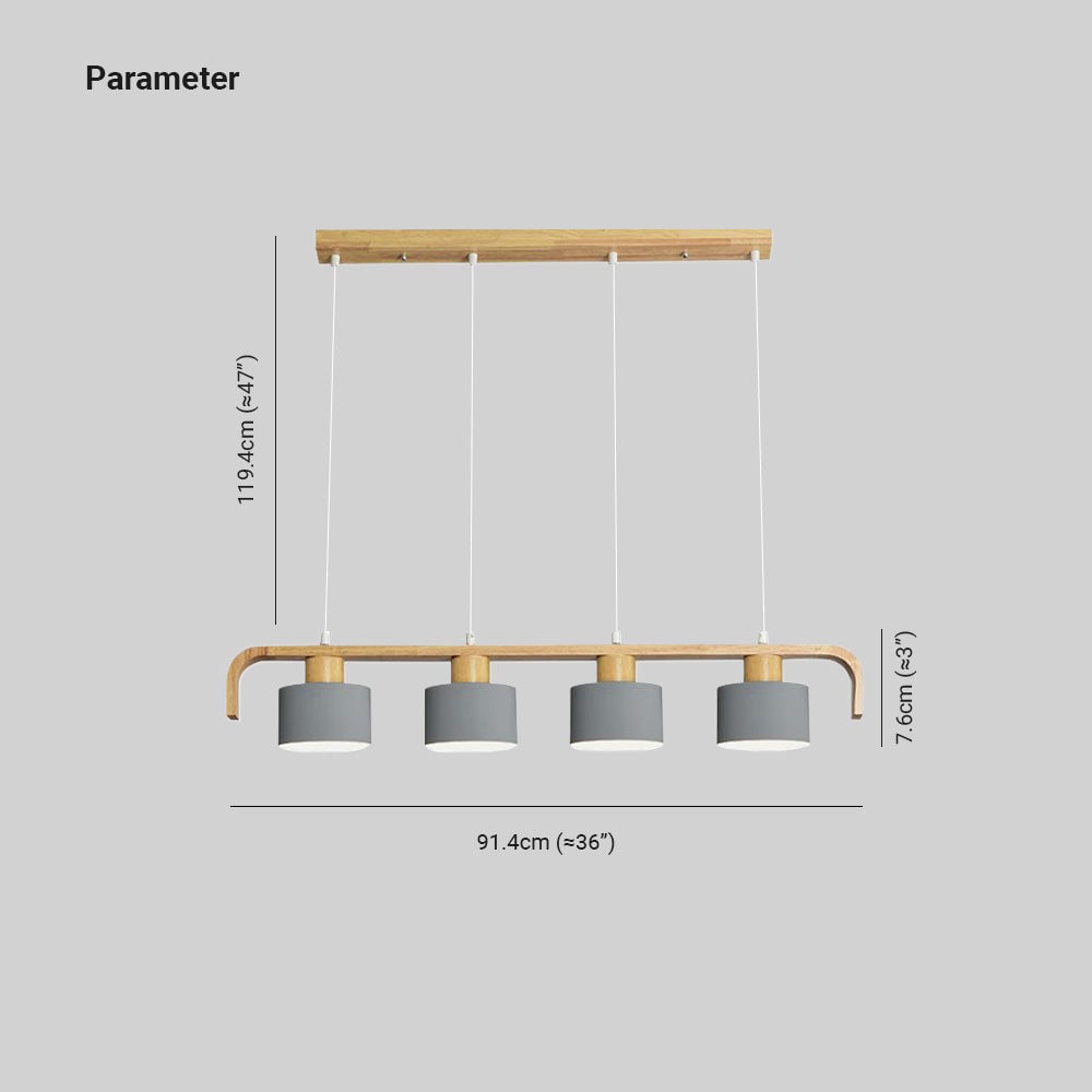 Morandi Pendant Light Cylinder Nordic, Bamboo, White/Green/Gray, Bedroom - Lumpaz