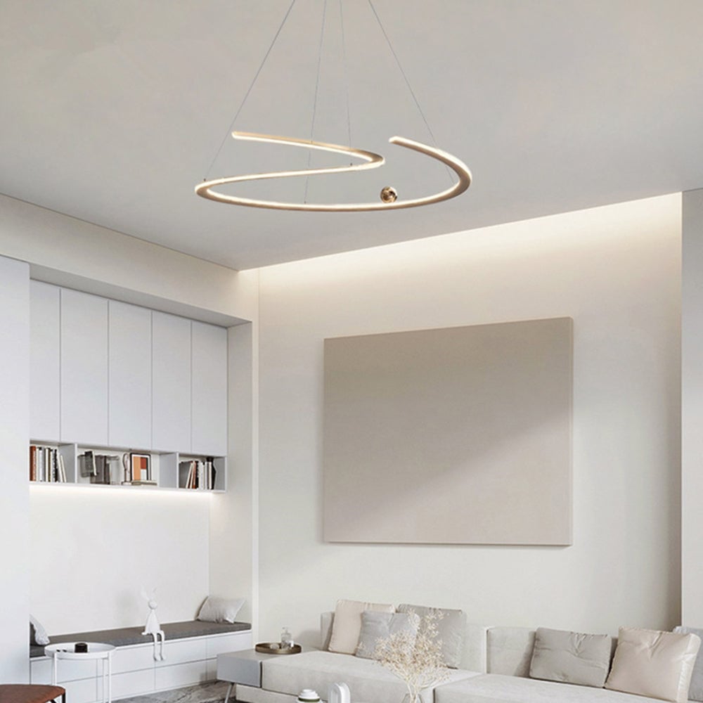 Minimalist Linear Metal Pendant Light,Gold - Lumpaz