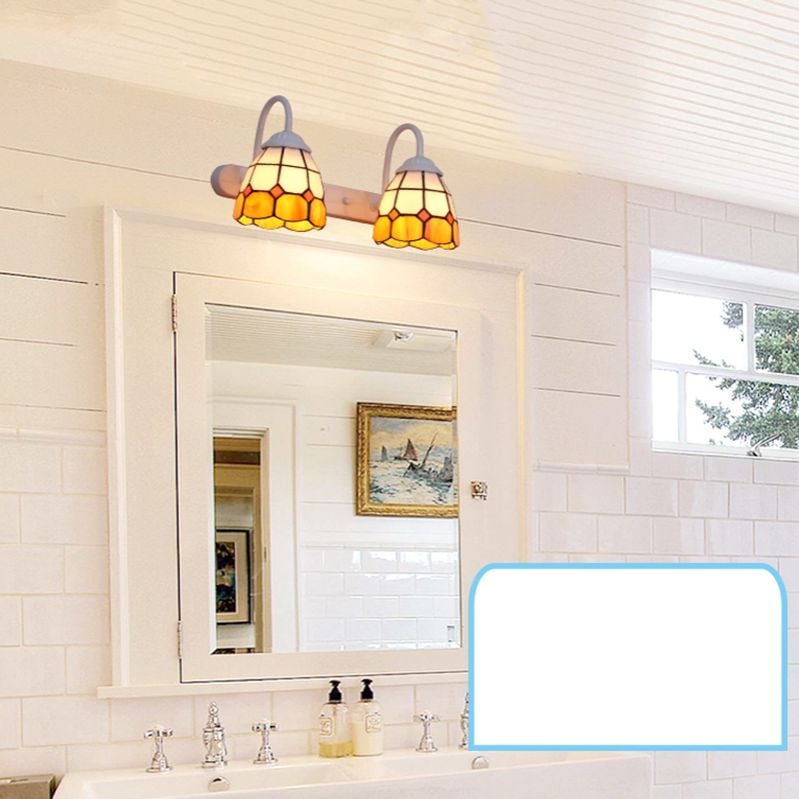 Baxter Vintage Flower Shaped Metal Wall Lamps, Black/White/Blue - Lumpaz