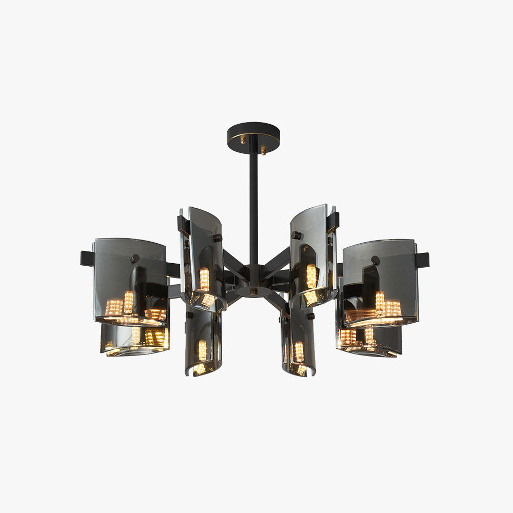 Evette Minimalist Multi Head Metal Pendant Light, Black/Gold - Lumpaz