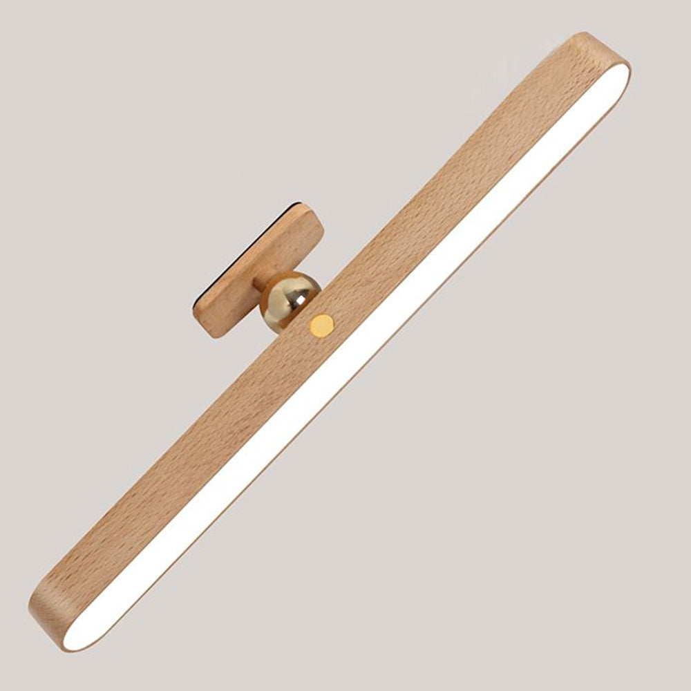 Ozawa Retro Oval Wood/Acrylic/Metal Wall Lamp, Front Mirror Vanity - Lumpaz