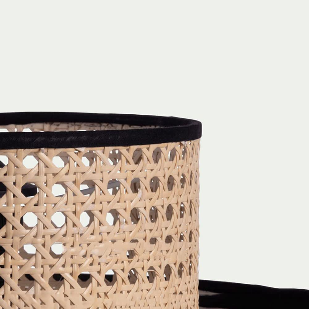 Ritta Modern Rattan/FabricPendant Light, White - Lumpaz