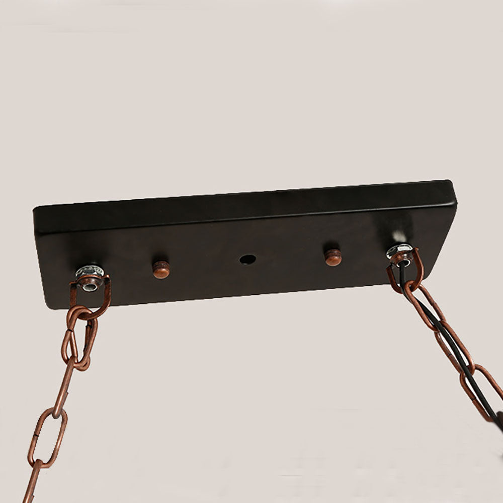 Austin Vintage 5 Ring Metal/Wood Pendant Light, Walnut - Lumpaz