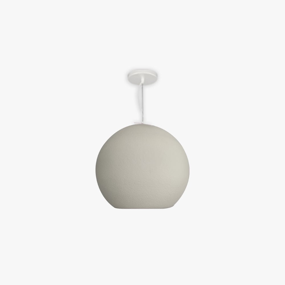 Byers Simple Ball Shape Metal Pendant Light, White/Gray - Lumpaz