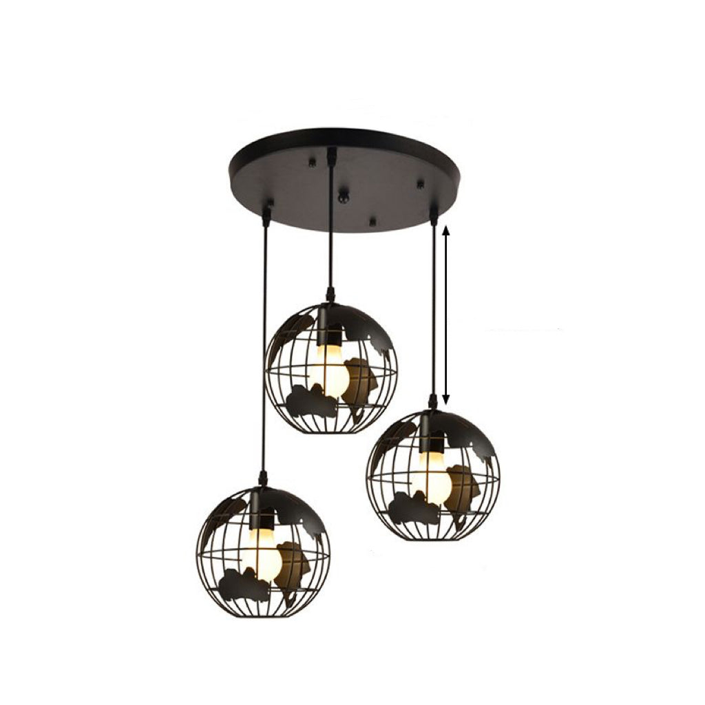 Alessio Cluster Globe Pendant Light, Black & White - Lumpaz