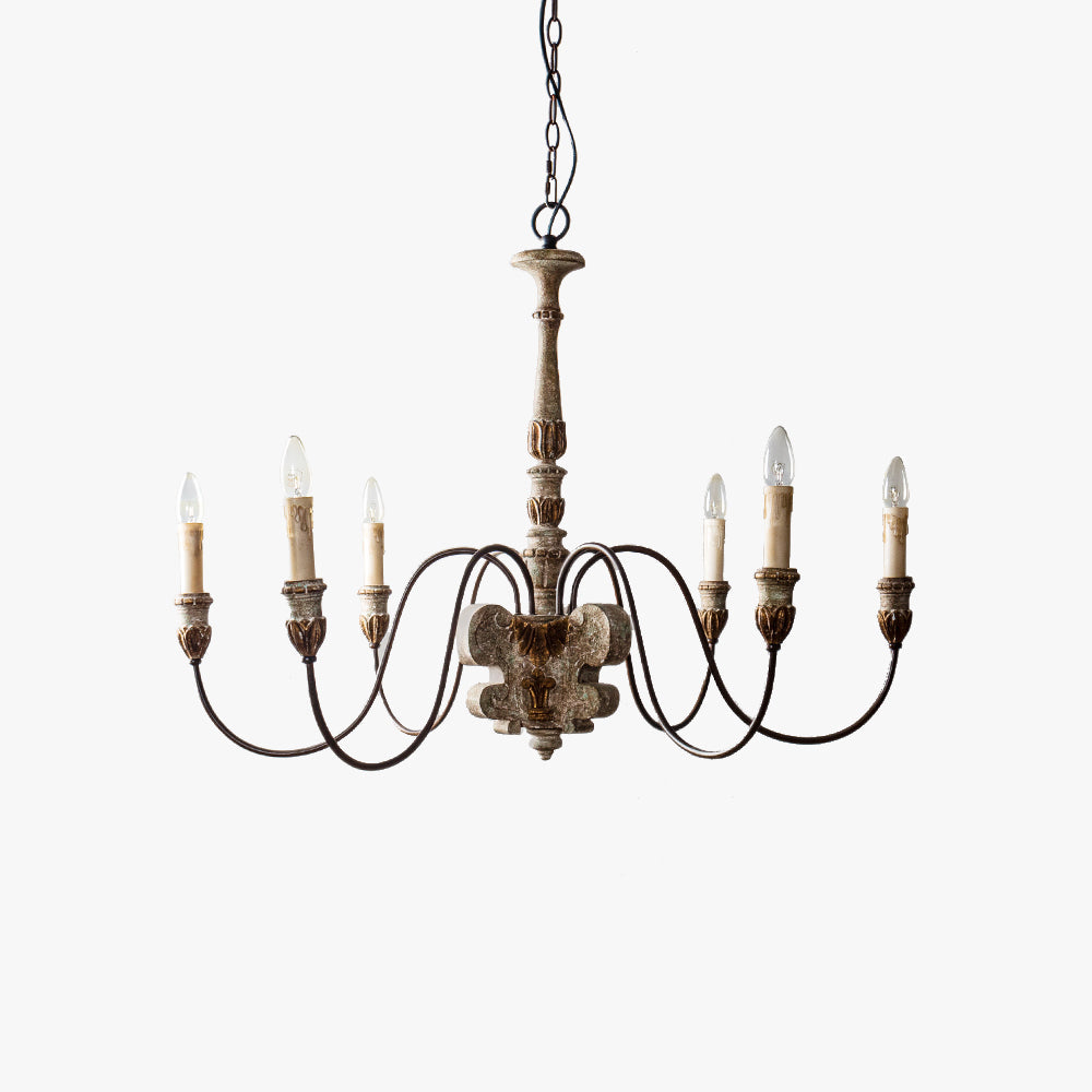 Silva Retro Design LED Chandelier Bronze Metal Living Room - Lumpaz