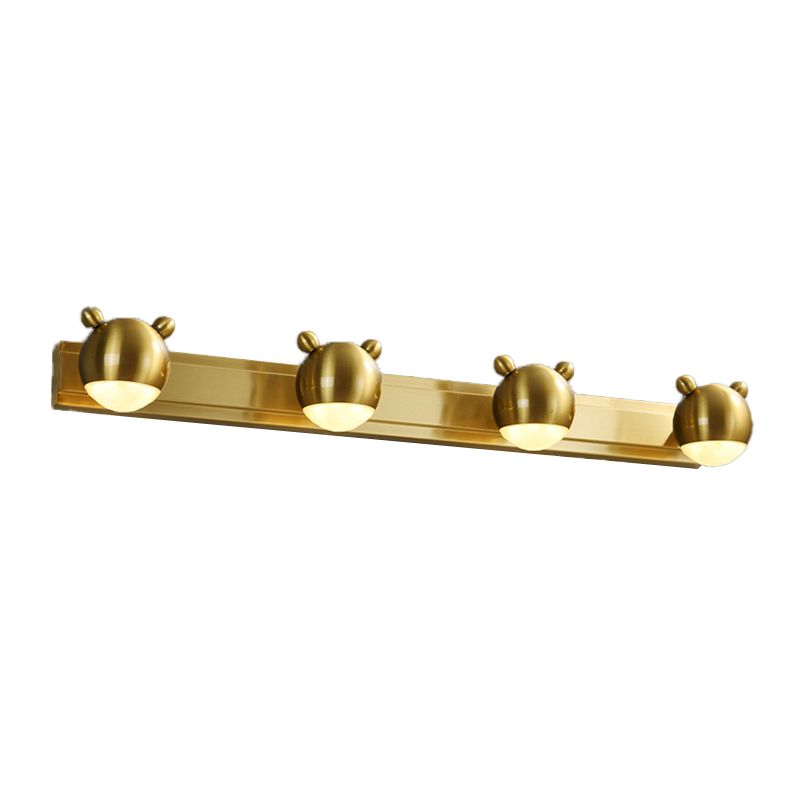 Leigh Modern Animal Globe Metal Vanity Wall Light, Gold, Bedroom - Lumpaz