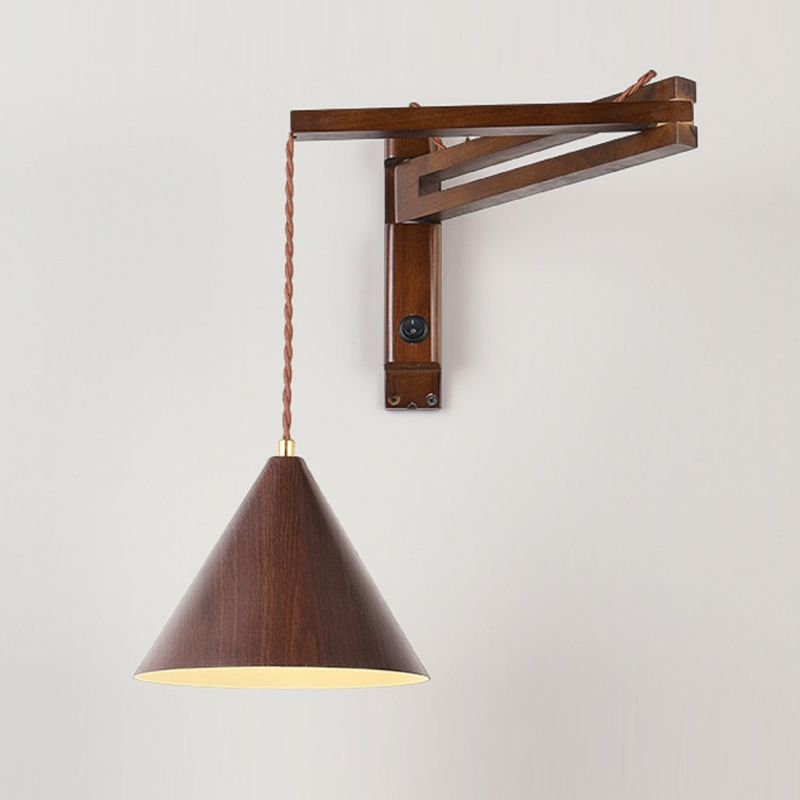 Ozawa Modern Adjustable Wall Lamp Wood/Metal 2 Color Bedroom - Lumpaz