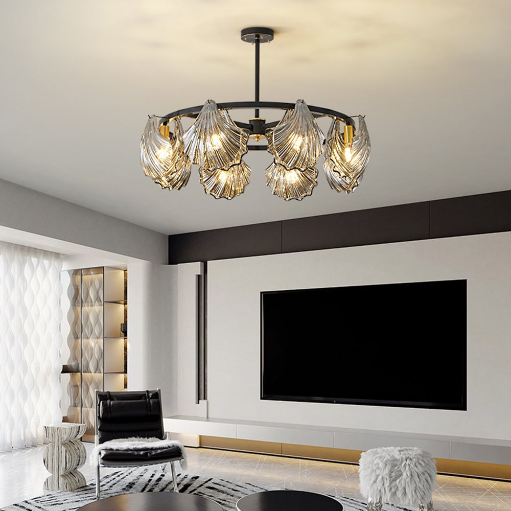 Kirsten Modern Annular Metal And Glass Pendant Light, Black/Gold - Lumpaz