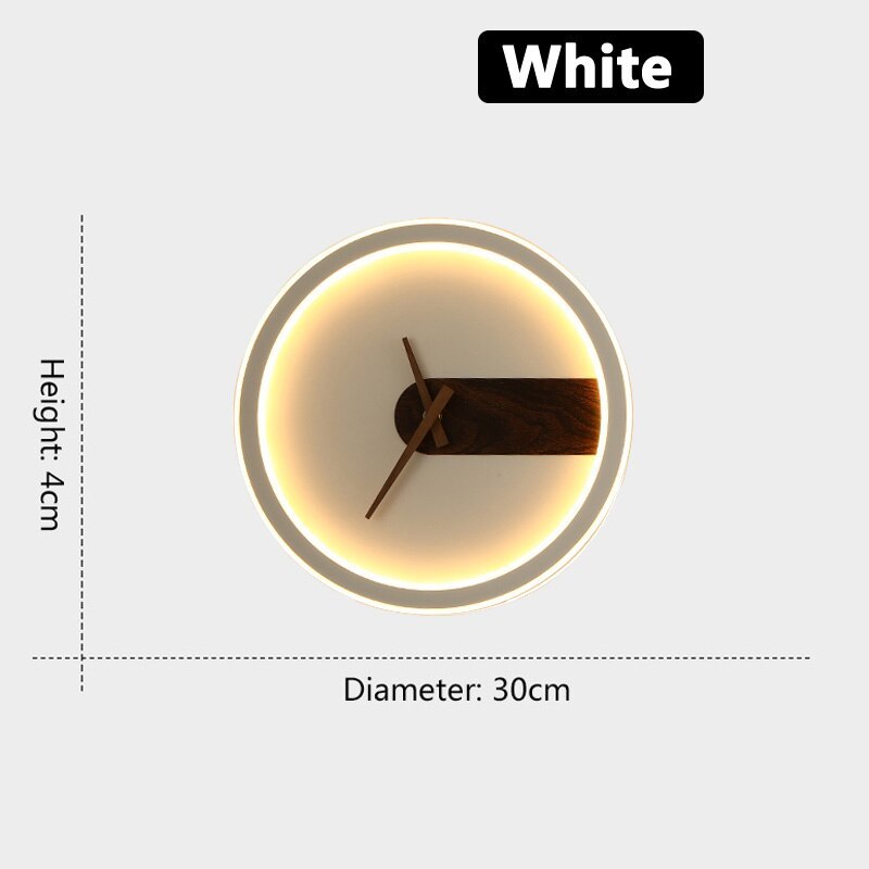 Nielsen Modern Clock Design Wall Lamp, 3 Color - Lumpaz