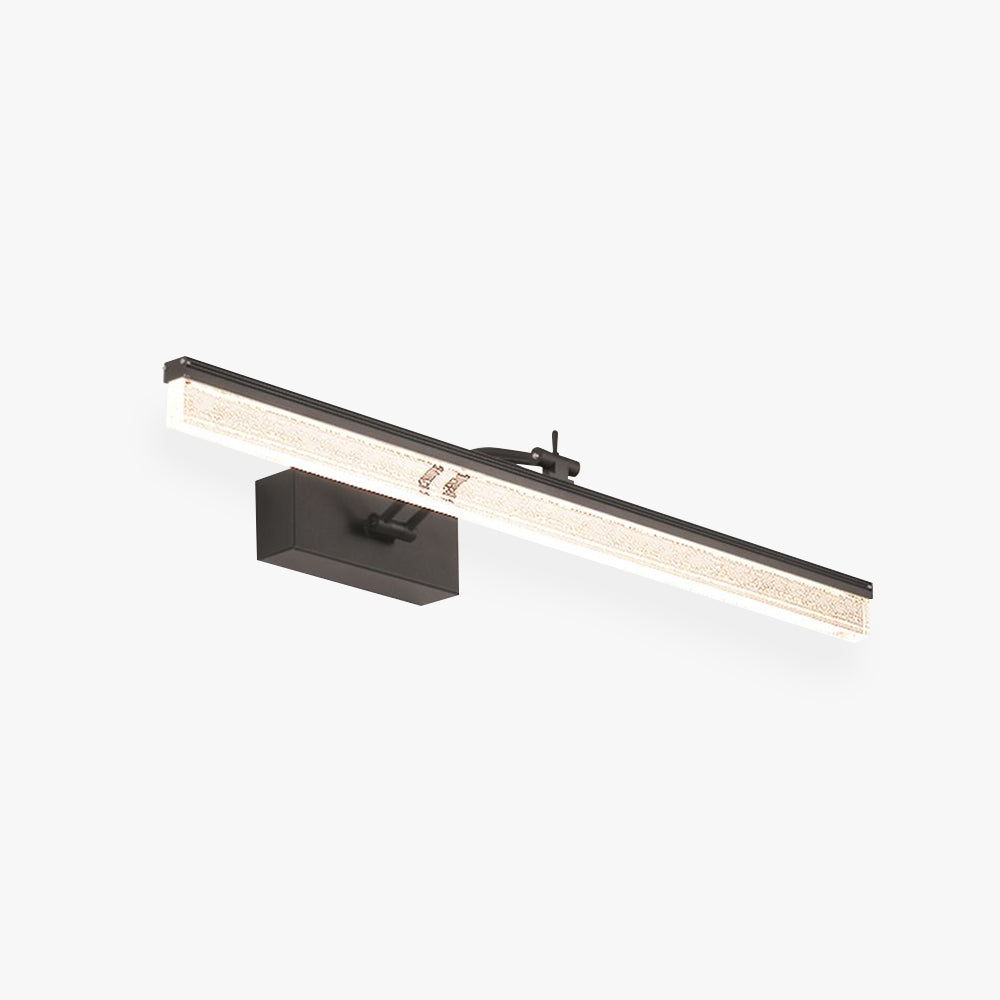 Edge Minimalist Linear Metal/Acrylic Mirror Front Vanity Wall Lamp, Black/White/Silver - Lumpaz