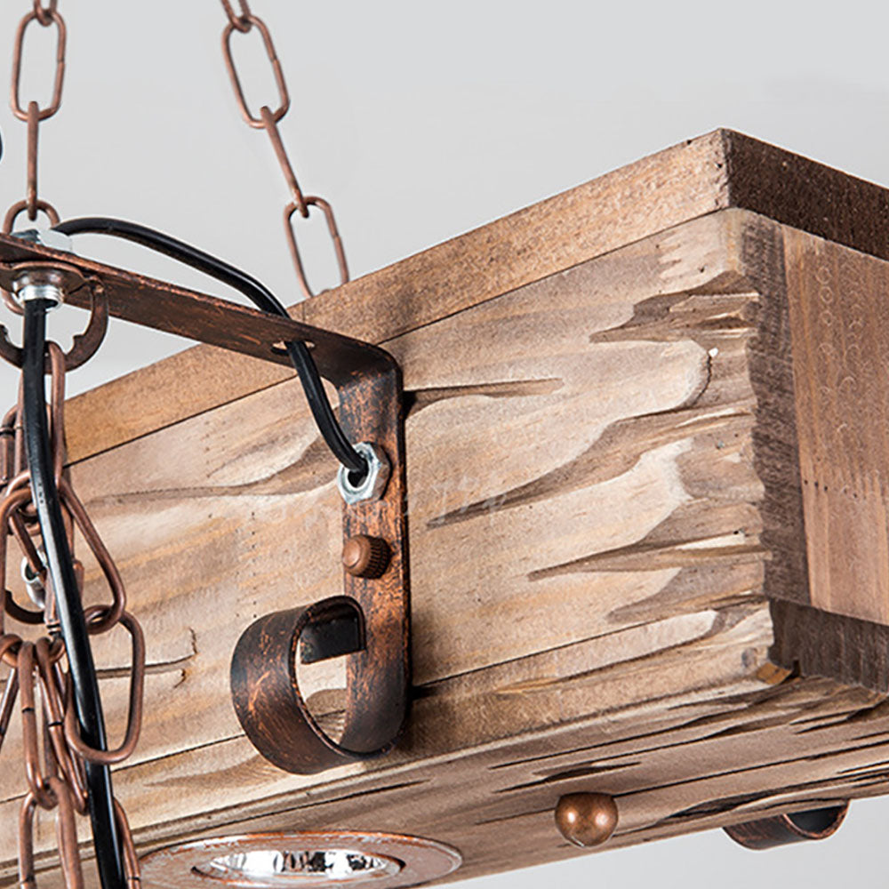 Austin Industrial Metal/Wood Pendant Light, Bronze - Lumpaz