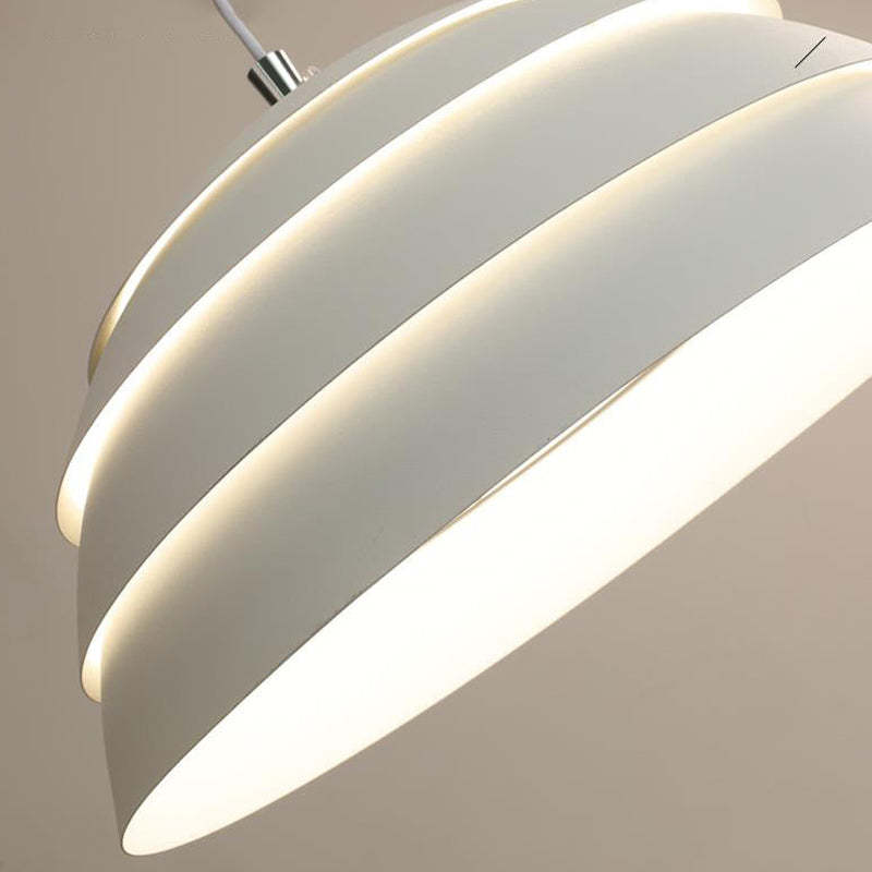 Nazifa Design Semi-Globe Metal Pendant Light, Black/White - Lumpaz