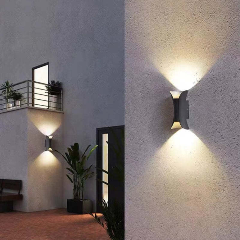 Orr Modern LED Outdoor Wall Light Gold/White Garden/Corridor - Lumpaz