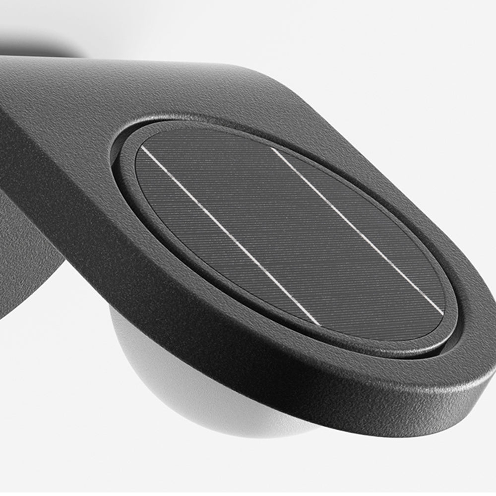 Orr Modern Arc Metal/Acrylic Solar Waterproof Adjustable Outdoor Wall Lamp, Black - Lumpaz