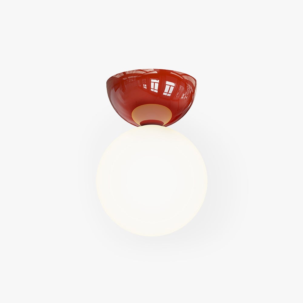 Valentina Vintage Cream Style Ceiling Light Red Chrome Green Bedroom - Lumpaz