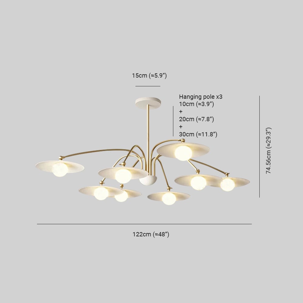 Cairns Minimalist Blown Metal Pendant Light, White/Gold - Lumpaz