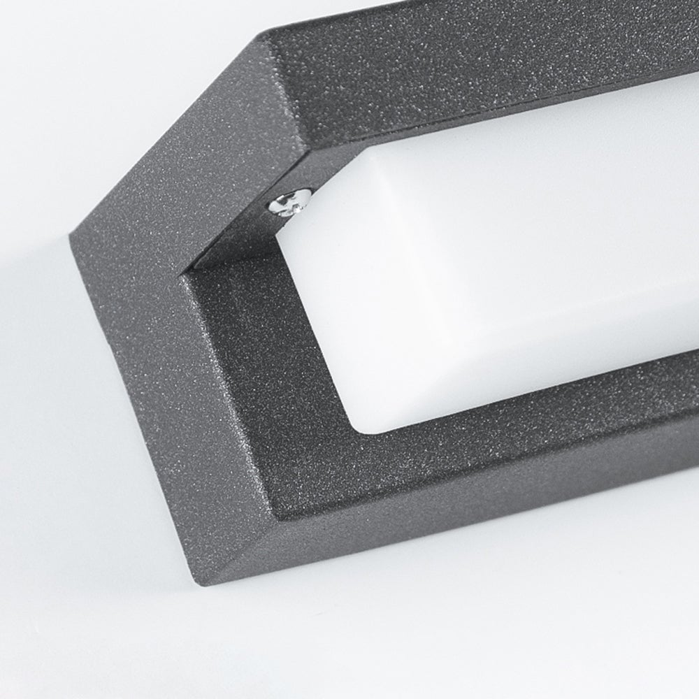 Orr Modern Rectangular Metal/Acrylic Outdoor Solar Wall Lamp, Black - Lumpaz