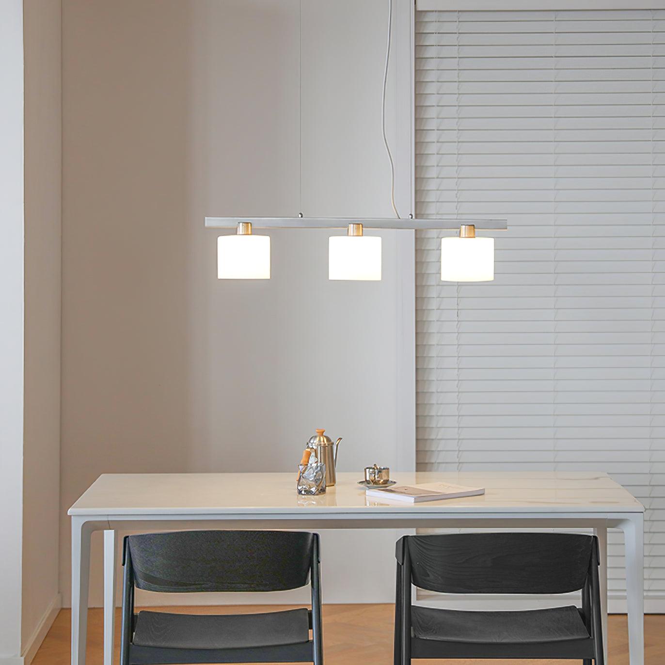 Zaid White Cluster Pendant Light, 3 Heads, Metal/Glass - Lumpaz
