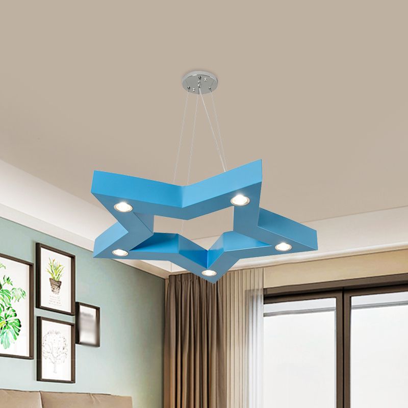 Minori Five-Pointed Star Colorful Metal Kids Pendant Light - Lumpaz