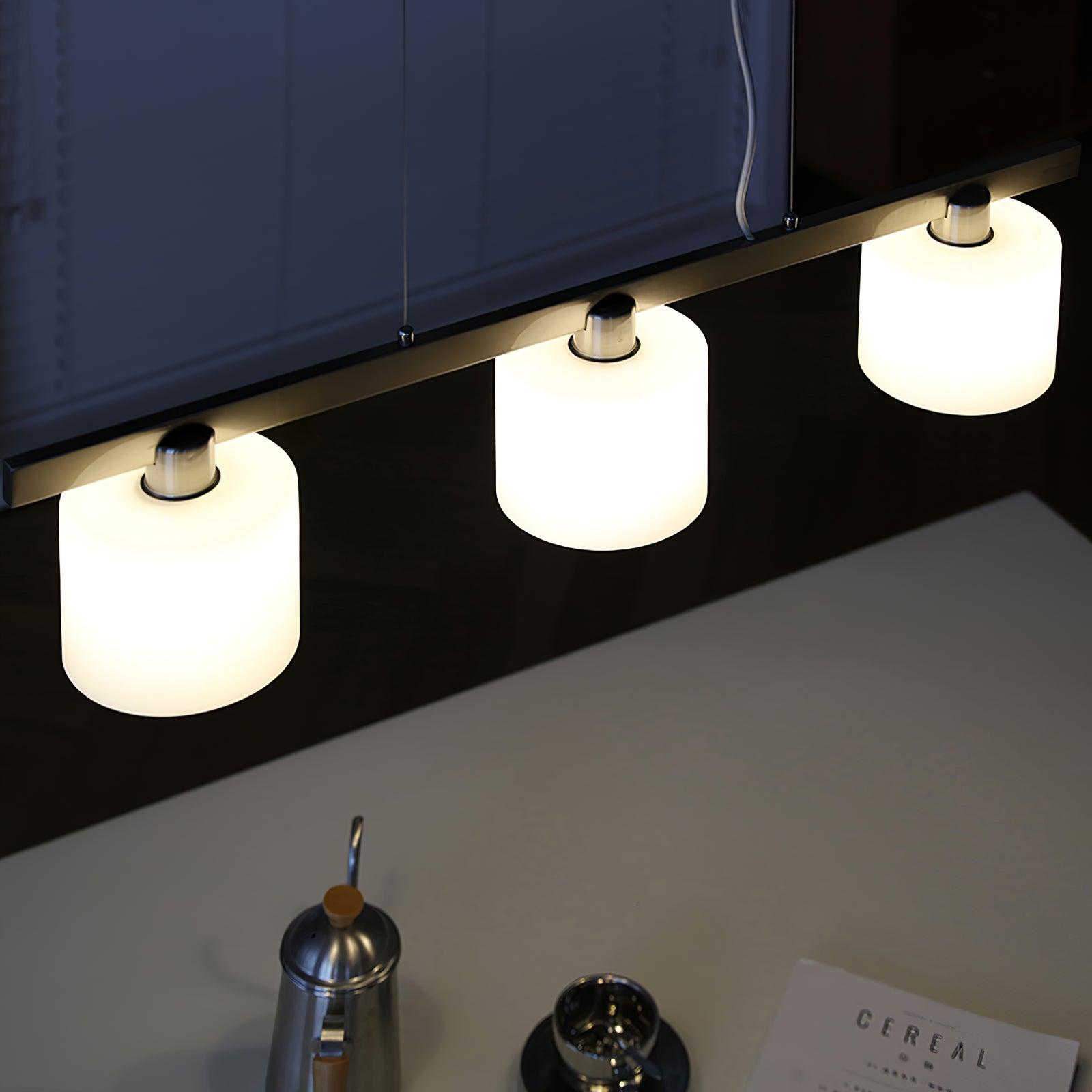 Zaid White Cluster Pendant Light, 3 Heads, Metal/Glass - Lumpaz