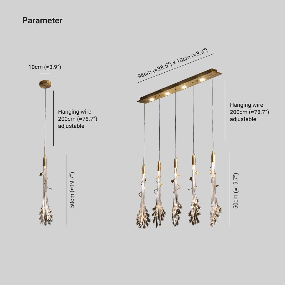 Sanna Elegant Flower Metal/Glass Pendant Light, Bedroom - Lumpaz