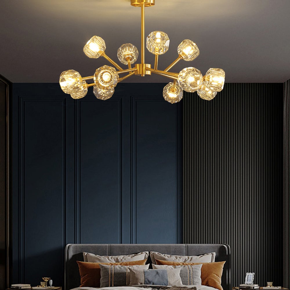 Valentina Modern Blown Metal Pendant Light, Gold - Lumpaz